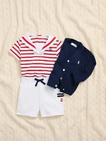 Baby's Combed Cotton V-Neck Cardigan