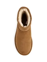 Classic Heritage Mini II Shearling-Trimmed Suede Boots