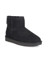 Classic Heritage Mini II Shearling-Trimmed Suede Boots