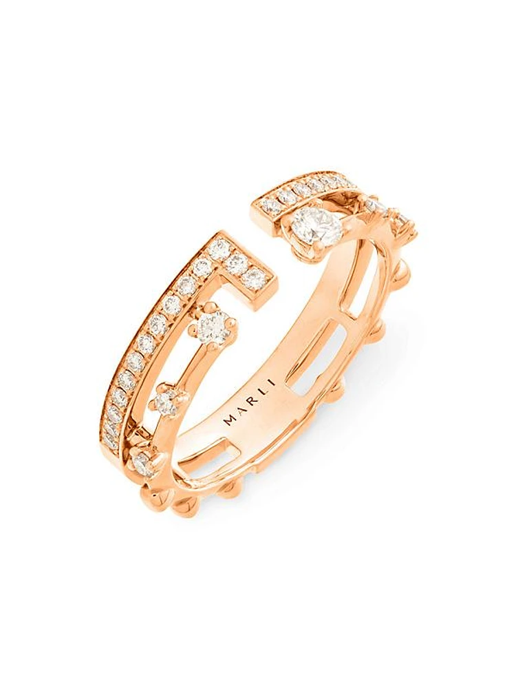 Avenues 18K Rose Gold & Diamond Index Ring