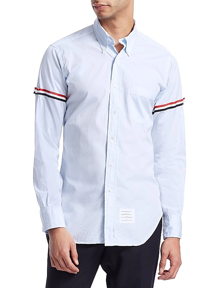 Button-Down Two-Toned Armband Button-Down Shirt