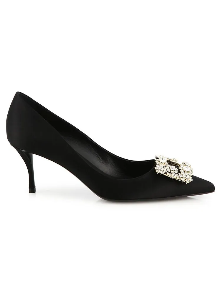 Flower Strass Satin Pumps