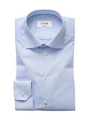 Contemporary-Fit Fine Striped Dress Shirt