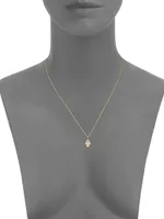 Mini Hamsa Pavé Diamond & 14K Yellow Gold Pendant Necklace