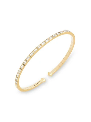 Deco 18K Yellow Gold & 1.1 TCW Diamond Cuff