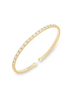 Deco 18K Yellow Gold & 1.1 TCW Diamond Cuff