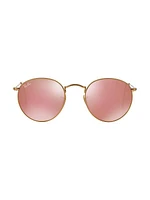 RB3447 53MM Mirrored Round Sunglasses