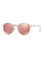 RB3447 53MM Mirrored Round Sunglasses