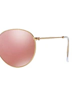 RB3447 53MM Mirrored Round Sunglasses