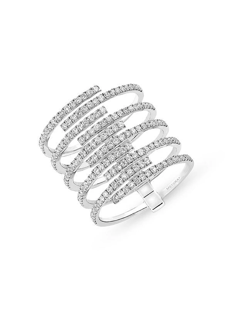 Gatsby 18K White Gold & Diamond Cage Ring