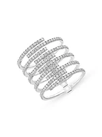 Gatsby 18K White Gold & Diamond Cage Ring