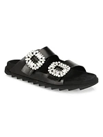 Slidy Viv Strass Leather Slides