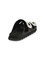 Slidy Viv Strass Leather Slides