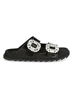 Slidy Viv Strass Leather Slides