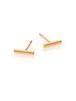 18K Rose Gold Strip Stud Earrings