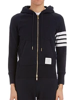 Zip-Up Bar Striped Hoodie