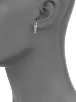 Spectrum Tapered Diamond, London Blue Topaz & 18K White Gold Stud Earrings