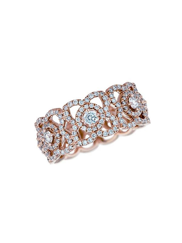 Enchanted Lotus 18K Pink Gold & Diamond Band