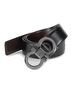 Gancini Buckle Adjustable Cut-to-Size Reversible Belt