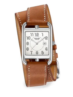 Cape Cod 37MM Stainless Steel & Leather Strap Watch