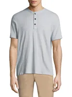 Textured Slim-fit Short Sleeve Henley T-Shirt