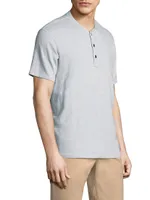 Textured Slim-fit Short Sleeve Henley T-Shirt