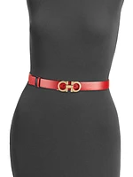 Gancini Adjustable Cut-to-Size Reversible Hammered Leather Belt