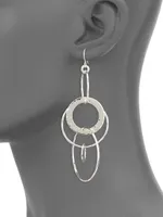 Classico Jumbo Sterling Silver Hammered Jet Set Earrings