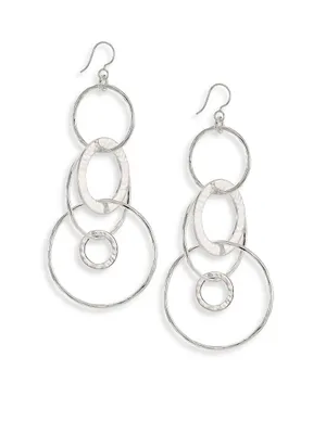 Classico Jumbo Sterling Silver Hammered Jet Set Earrings