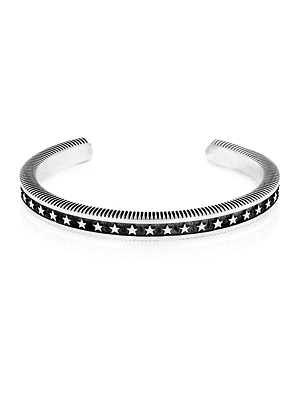 Sterling Silver Coin Edge Cuff Bracelet