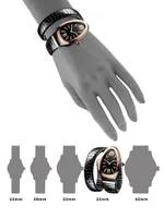 Serpenti Spiga Rose Gold & Black Ceramic Single Twist Watch