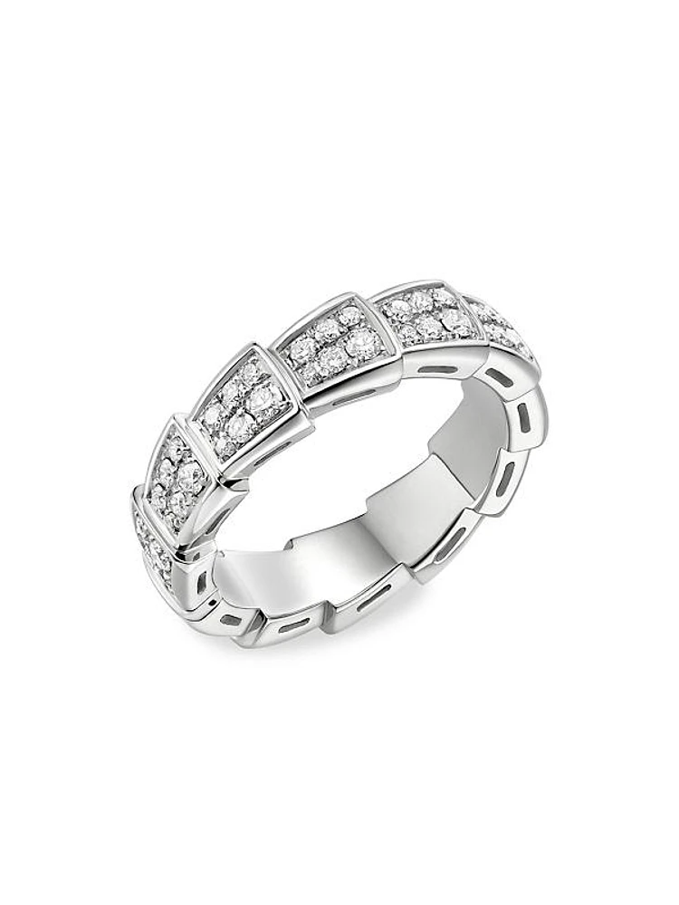 Serpenti Viper 18K White Gold & Diamond Ring