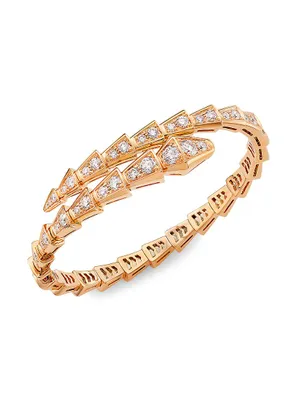 Serpenti Viper 18K Rose Gold Pavè Diamond Bracelet