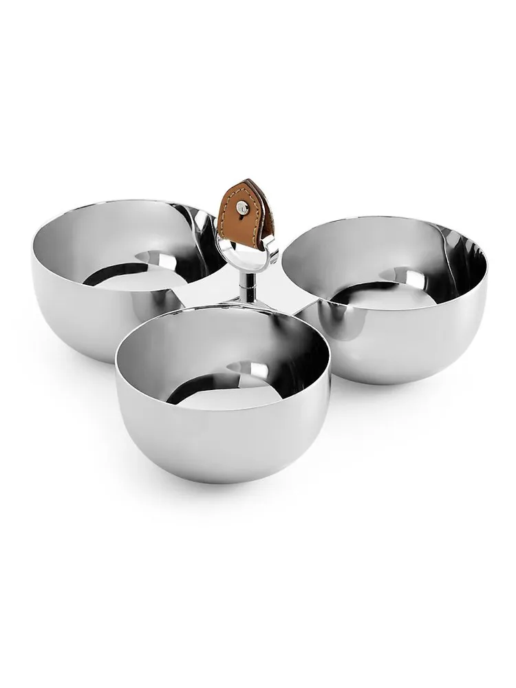 Wyatt Stainless Steel Triple Nut Bowl