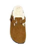 Women's Boston Shearling-Lined Suede Clogs