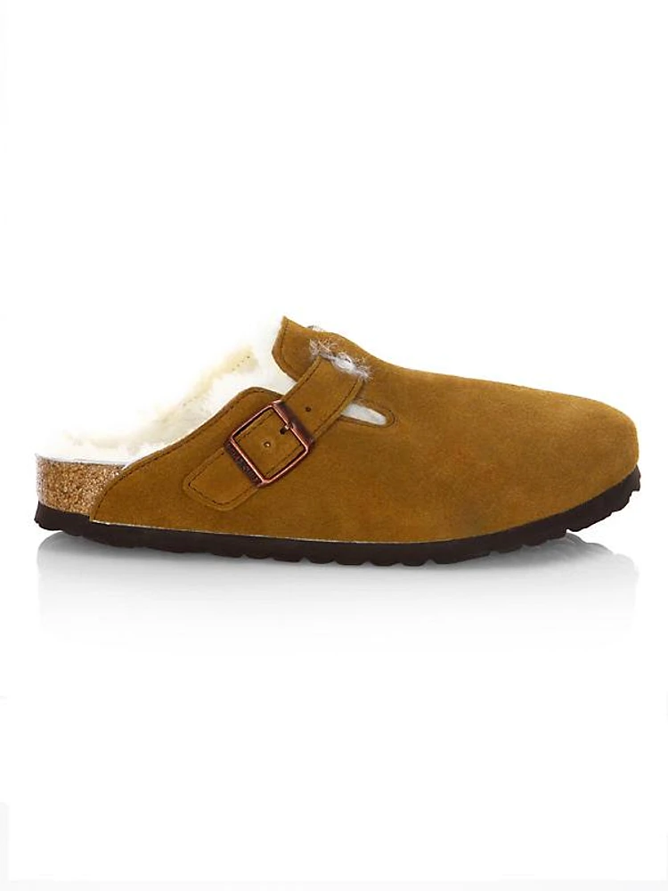 Women's Boston Shearling-Lined Suede Clogs