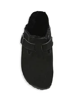 Boston Shearling-Lined Suede Clogs