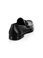 Gancini Crown Bit Leather Loafers