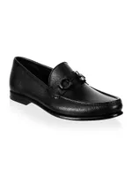 Gancini Crown Bit Leather Loafers