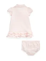 Baby Girl's Ruffled Polo Dress & Bloomers Set