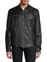 Zip-Front Leather Jacket