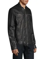 Zip-Front Leather Jacket