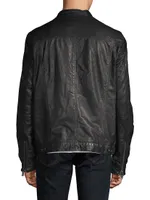 Zip-Front Leather Jacket