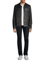 Zip-Front Leather Jacket