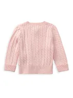 Baby Girl's Cable-Knit Cotton Cardigan