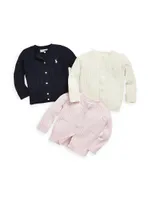 Baby Girl's Cable-Knit Cotton Cardigan