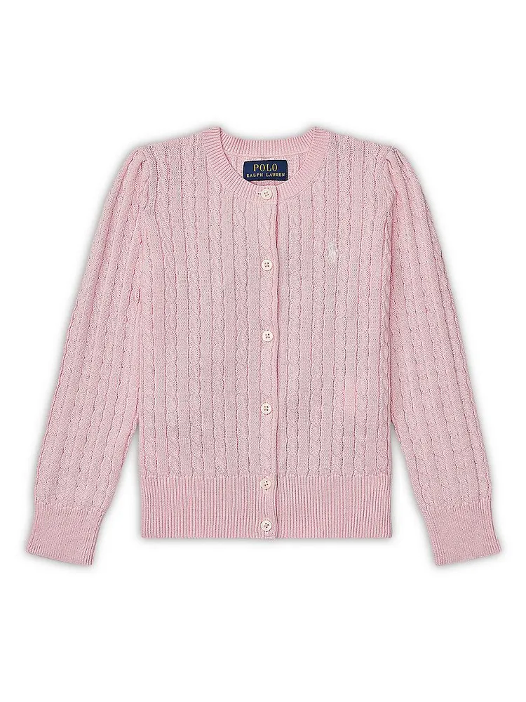 Girl's Cable-Knit Cotton Cardigan