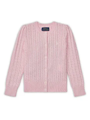 Girl's Cable-Knit Cotton Cardigan