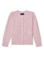 Girl's Cable-Knit Cotton Cardigan