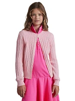 Girl's Cable-Knit Cotton Cardigan